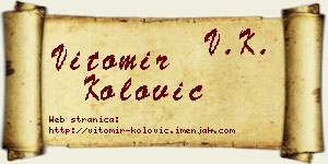 Vitomir Kolović vizit kartica